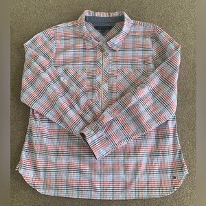 Tommy Hilfiger Red and Blue Casual 1/2 zip Shirt